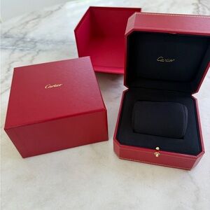 Cartier Bracelet or Watch Box Burgundy with Red Accents Jewelry Box